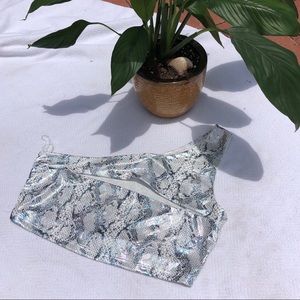 Snakeskin one shoulder top!